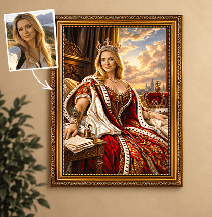 Portret ze zdjęcia na płótnie Historyczna królowa — prezent dla mamy - Adamell.pl