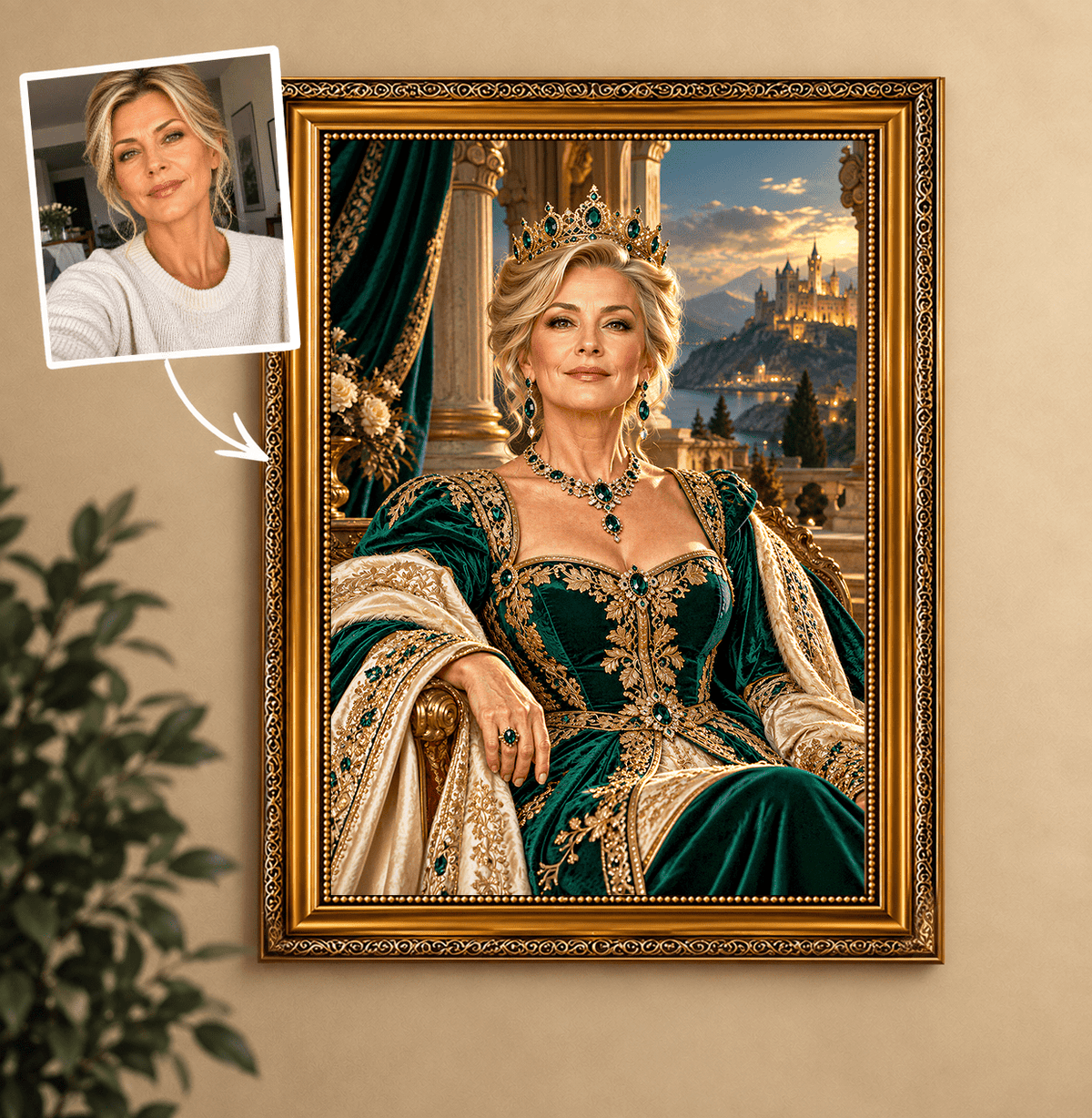 Portret ze zdjęcia na płótnie Królowa babcia — prezent dla babci - Adamell.pl