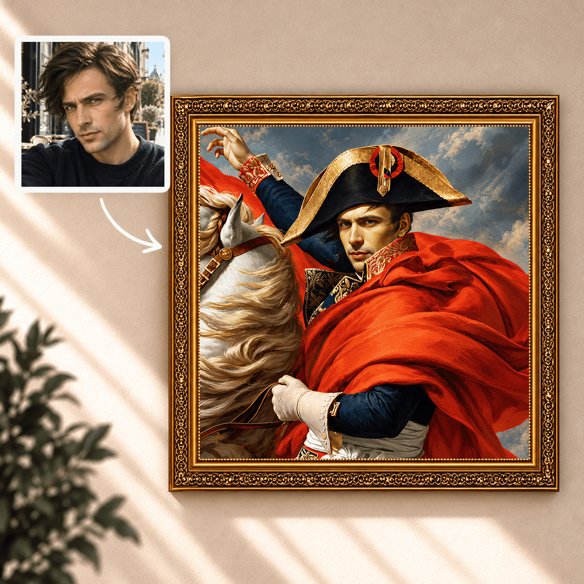 Portret ze zdjęcia na płótnie Kwadratowy portret — prezent dla mężczyzny - Adamell.pl