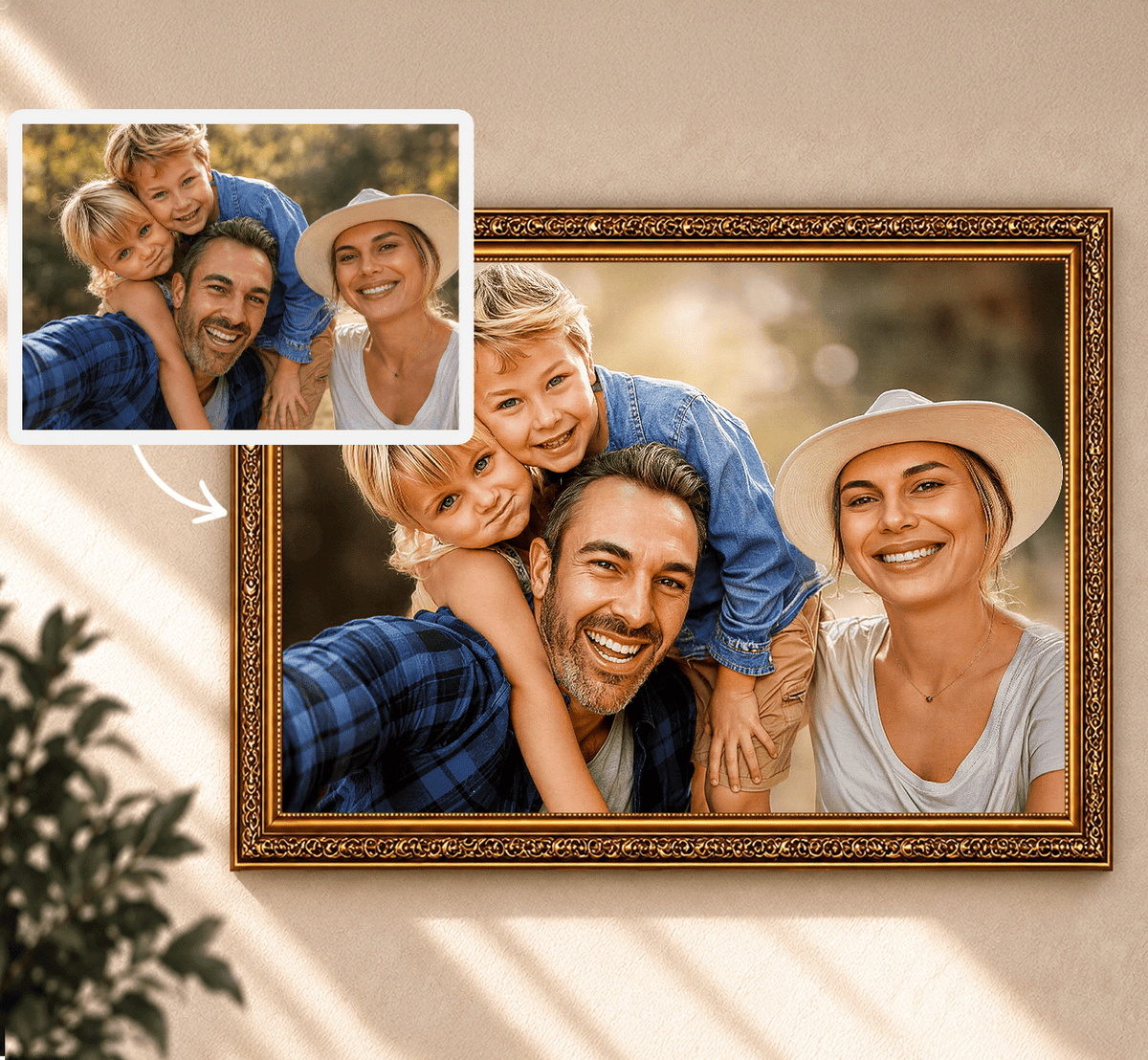 Portret ze zdjęcia na płótnie Neoklasyczny portret — prezent dla rodziców - Adamell.pl