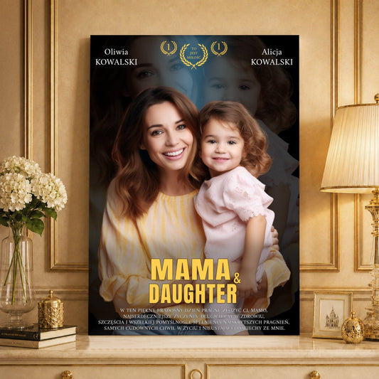 Portret ze zdjęcia na płótnie Plakat filmowy — prezent dla mamy - Adamell.pl
