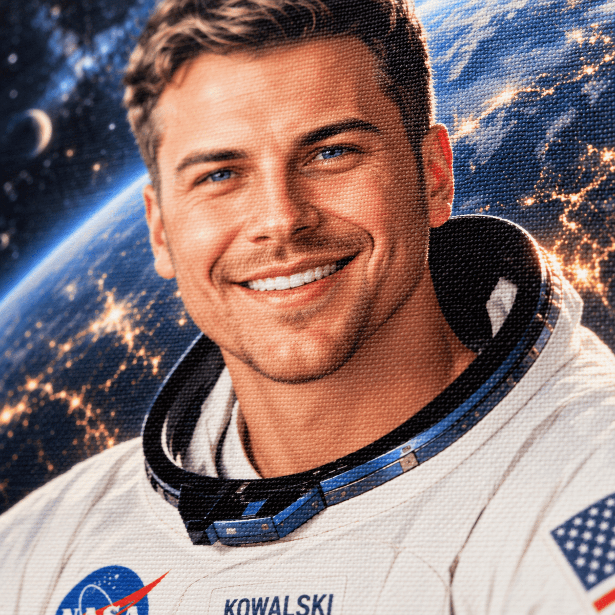 Portret ze zdjęcia na płótnie Portret astronauty na tle — prezent dla mężczyzny - Adamell.pl