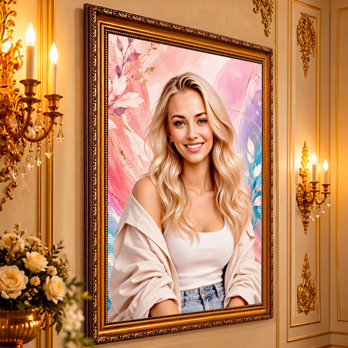 Portret ze zdjęcia na płótnie Portret dziewczyny — prezent dla dziewczyny - Adamell.pl