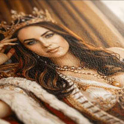 Portret ze zdjęcia na płótnie Portret królowej w koronie — prezent dla kobiety - Adamell.pl