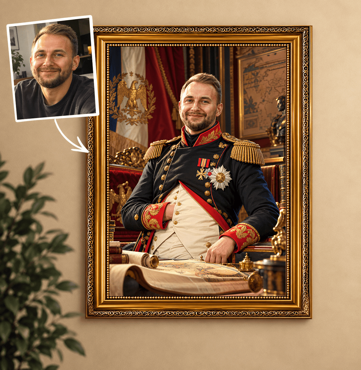 Portret ze zdjęcia na płótnie Portret napoleona — prezent dla mężczyzny - Adamell.pl
