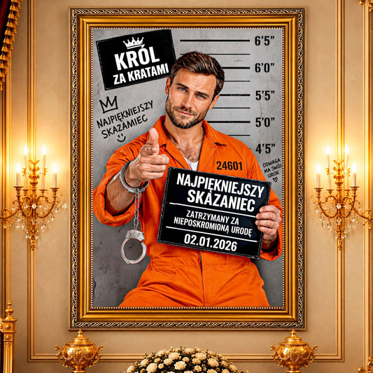 Portret ze zdjęcia na płótnie Portret w stylu kartoteki — prezent dla mężczyzny - Adamell.pl