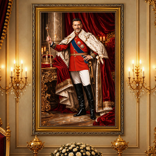 Portret ze zdjęcia na płótnie Portret władcy — prezent dla taty - Adamell.pl