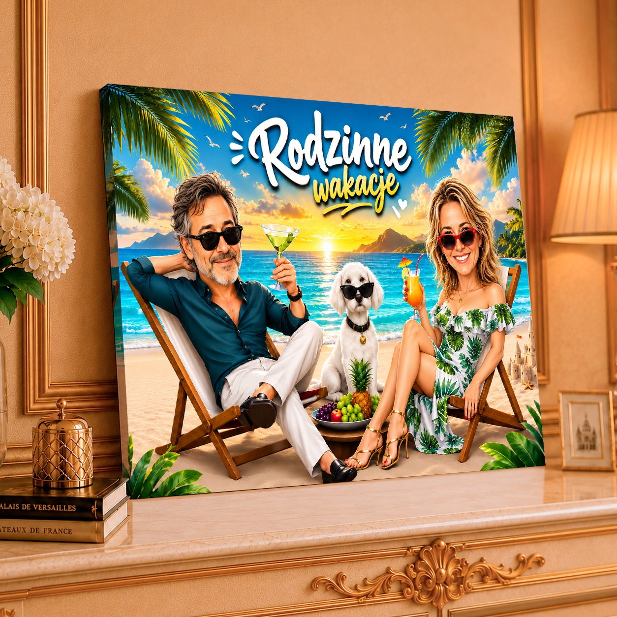 Portret ze zdjęcia na płótnie Rodzinne wakacje prezent dla pary - Adamell.pl