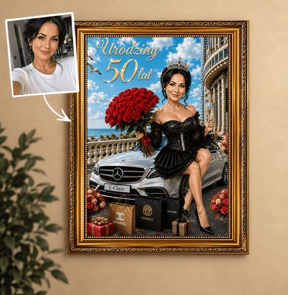 Portret ze zdjęcia na płótnie Urodziny 50 lat — prezent dla babci - Adamell.pl