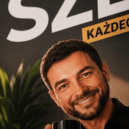 Portret ze zdjęcia na płótnie z życzeniami prezent dla szefa - Adamell.pl