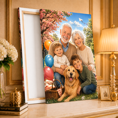 Portret ze zdjęcia na płótnie z życzeniami prezent na urodziny - Adamell.pl