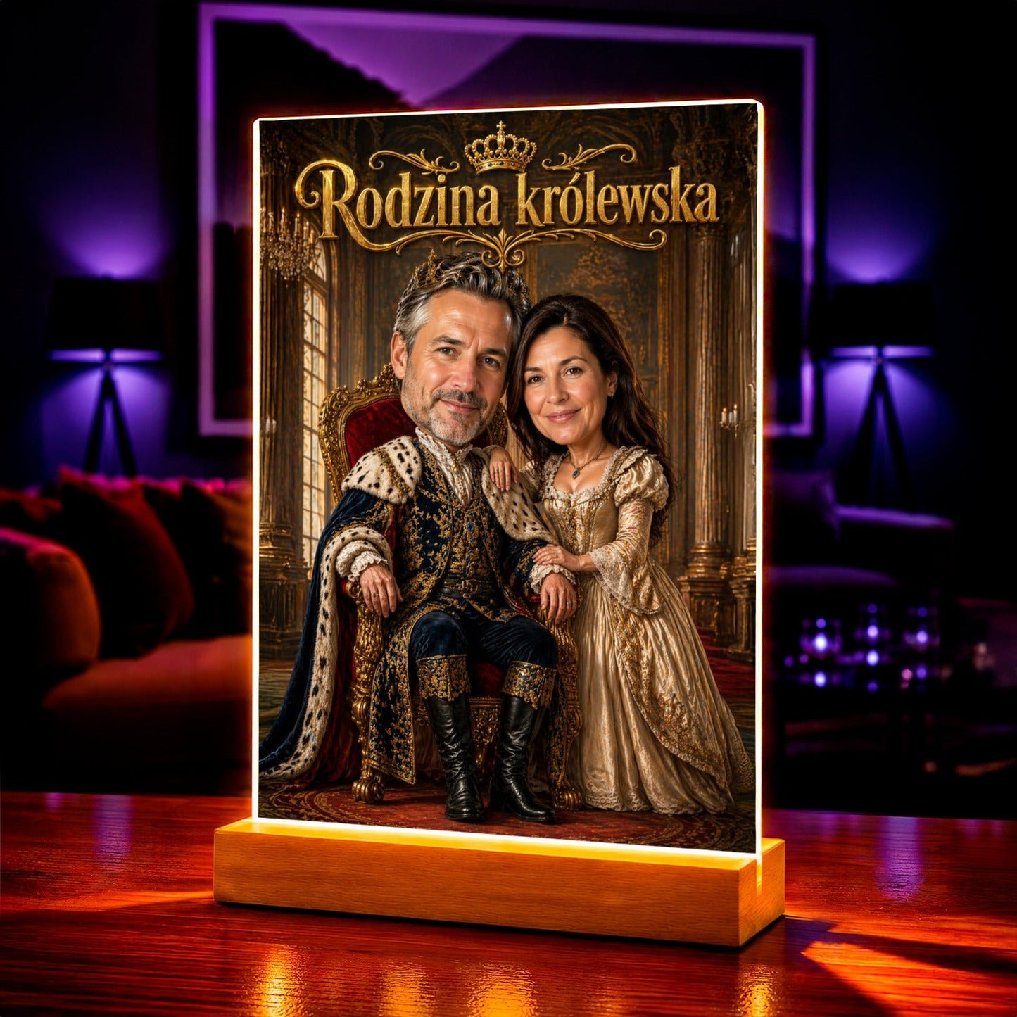 Portret ze zdjęcia na szkle akrylowym Rodzina prezent dla pary - Adamell.pl