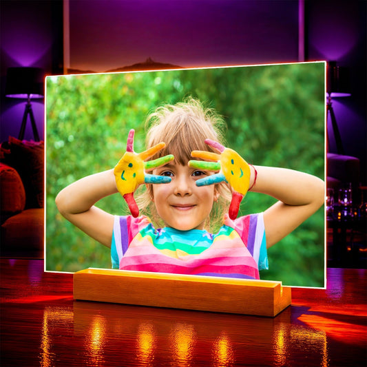 Portret ze zdjęcia na szkle akrylowym z datą prezent dla dziecka - Adamell.pl