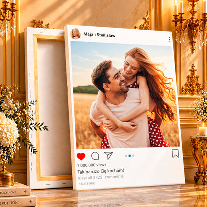 Kolaż ze zdjęć na płótnie Post na instagramie — prezent dla mężczyzny