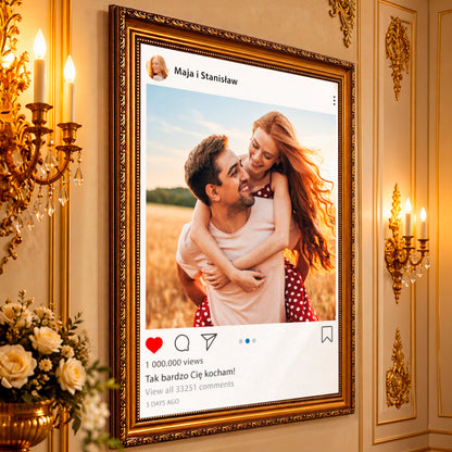 Kolaż ze zdjęć na płótnie Post na instagramie — prezent dla mężczyzny