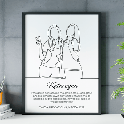 Prawdziwa przyjaciółka - plakat, spersonalizowany prezent dla przyjaciółki - Adamell.pl