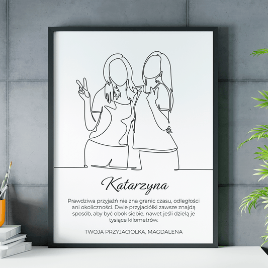 Prawdziwa przyjaciółka - plakat, spersonalizowany prezent dla przyjaciółki - Adamell.pl