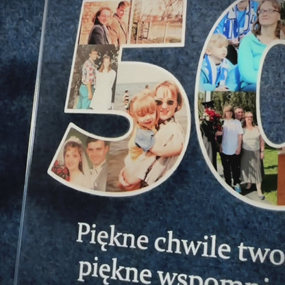 50 urodziny - Druk na szkle, spersonalizowany prezent dla mamy