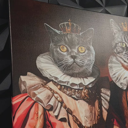 Para królewskich kotów - druk na płótnie, spersonalizowany prezent