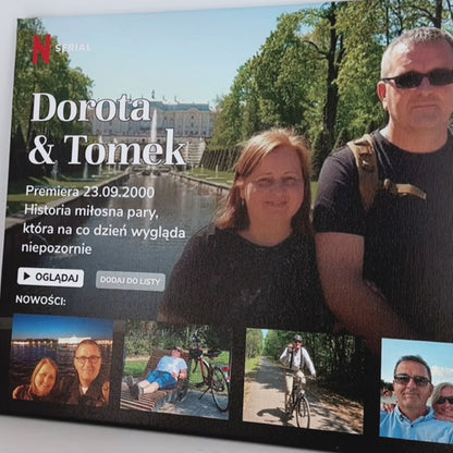 Komedia romantyczna - druk na płótnie, spersonalizowany prezent dla pary