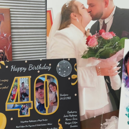 40 urodziny życzenia - druk na płótnie, spersonalizowany prezent