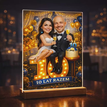 Ona & On Karykatura - Druk na szkle, spersonalizowany prezent dla pary