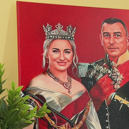 Królewska para - druk na płótnie, spersonalizowany prezent dla pary