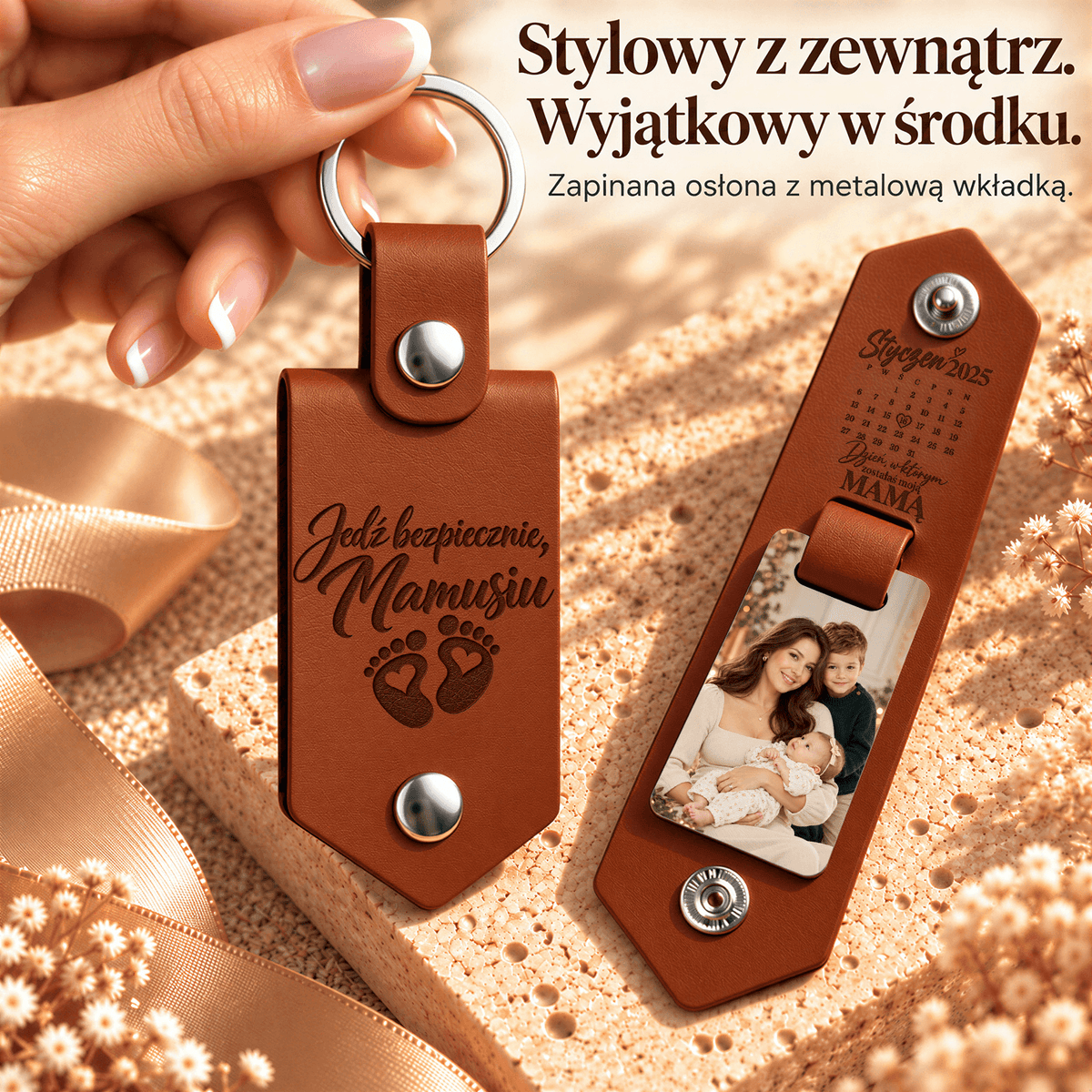 Prezent dla Mamy Składany Brelok ze Zdjęciem Kalendarz Wspomnień - Adamell.pl