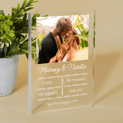 Przed nami jeszcze wiele - Druk na szkle, spersonalizowany prezent dla pary - Adamell.pl