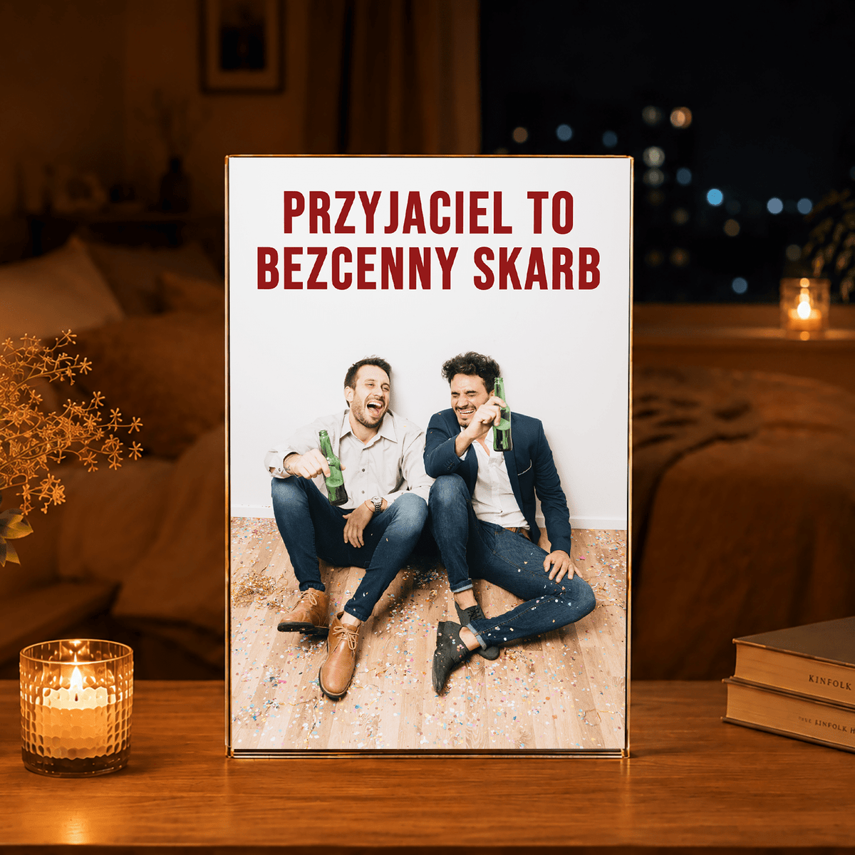 Przyjaciel to bezcenny skarb - Druk na szkle, spersonalizowany prezent dla przyjaciela - Adamell.pl