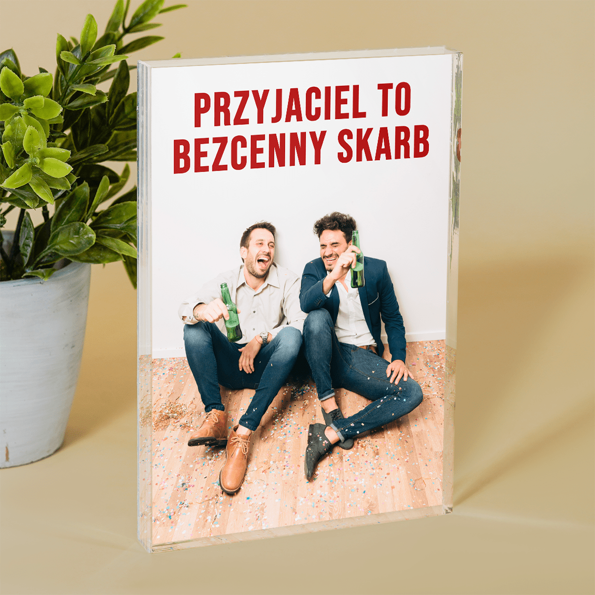 Przyjaciel to bezcenny skarb - Druk na szkle, spersonalizowany prezent dla przyjaciela - Adamell.pl