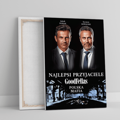 Przyjaciele gangsterzy - druk na płótnie, spersonalizowany prezent dla przyjaciela - Adamell.pl