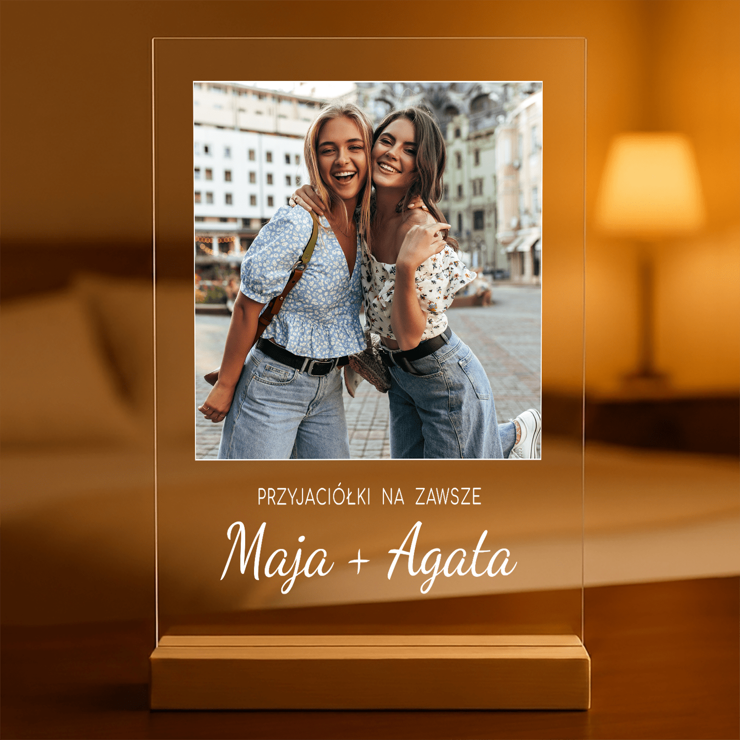 Przyjaciółki na zawsze - Druk na szkle, spersonalizowany prezent dla przyjaciółki - Adamell.pl