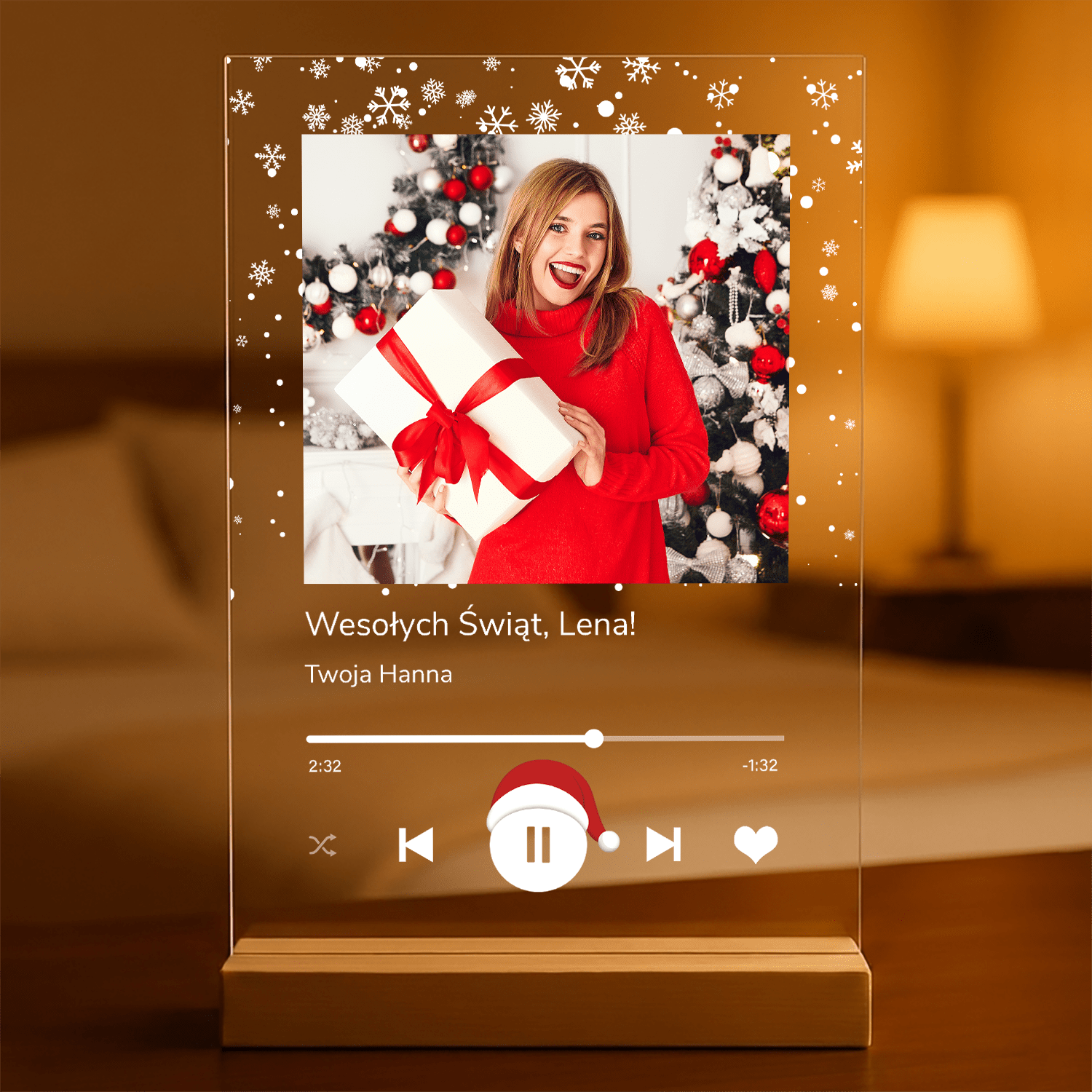 Przyjaciółki świąteczne Spotify - Druk na szkle, spersonalizowany prezent dla przyjaciółki - Adamell.pl