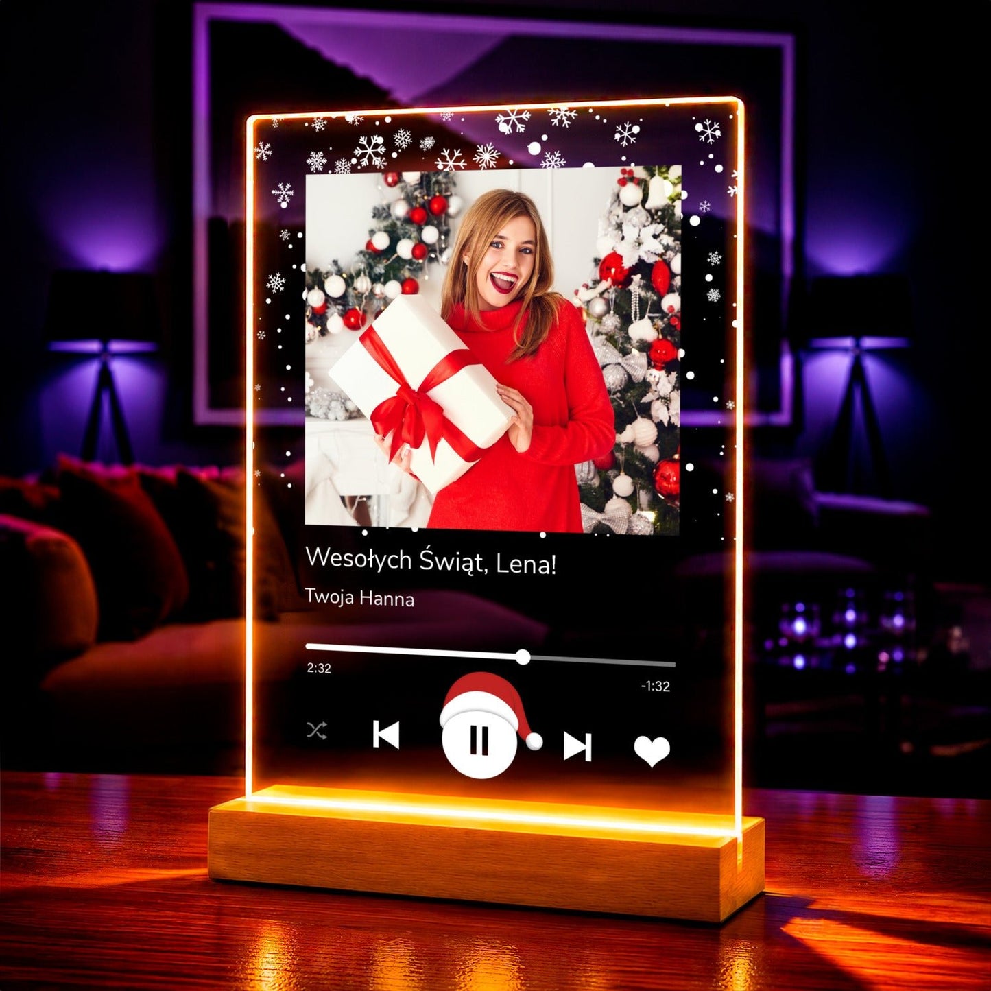 Przyjaciółki świąteczne Spotify - Druk na szkle, spersonalizowany prezent dla przyjaciółki - Adamell.pl