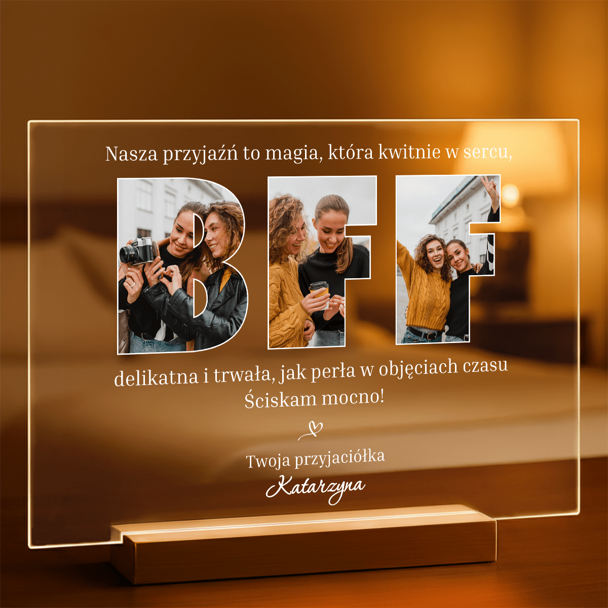 Przyjaźń to magia - Druk na szkle, spersonalizowany prezent dla przyjaciółki - Adamell.pl