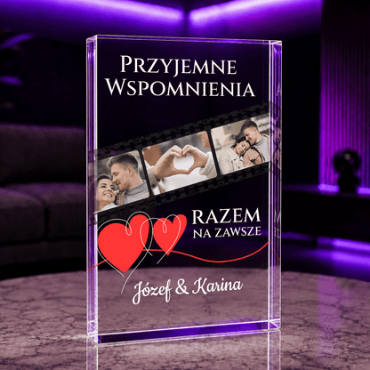 Przyjemne wspomnienia - Druk na szkle, spersonalizowany prezent dla pary - Adamell.pl
