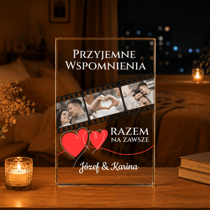 Przyjemne wspomnienia - Druk na szkle, spersonalizowany prezent dla pary - Adamell.pl