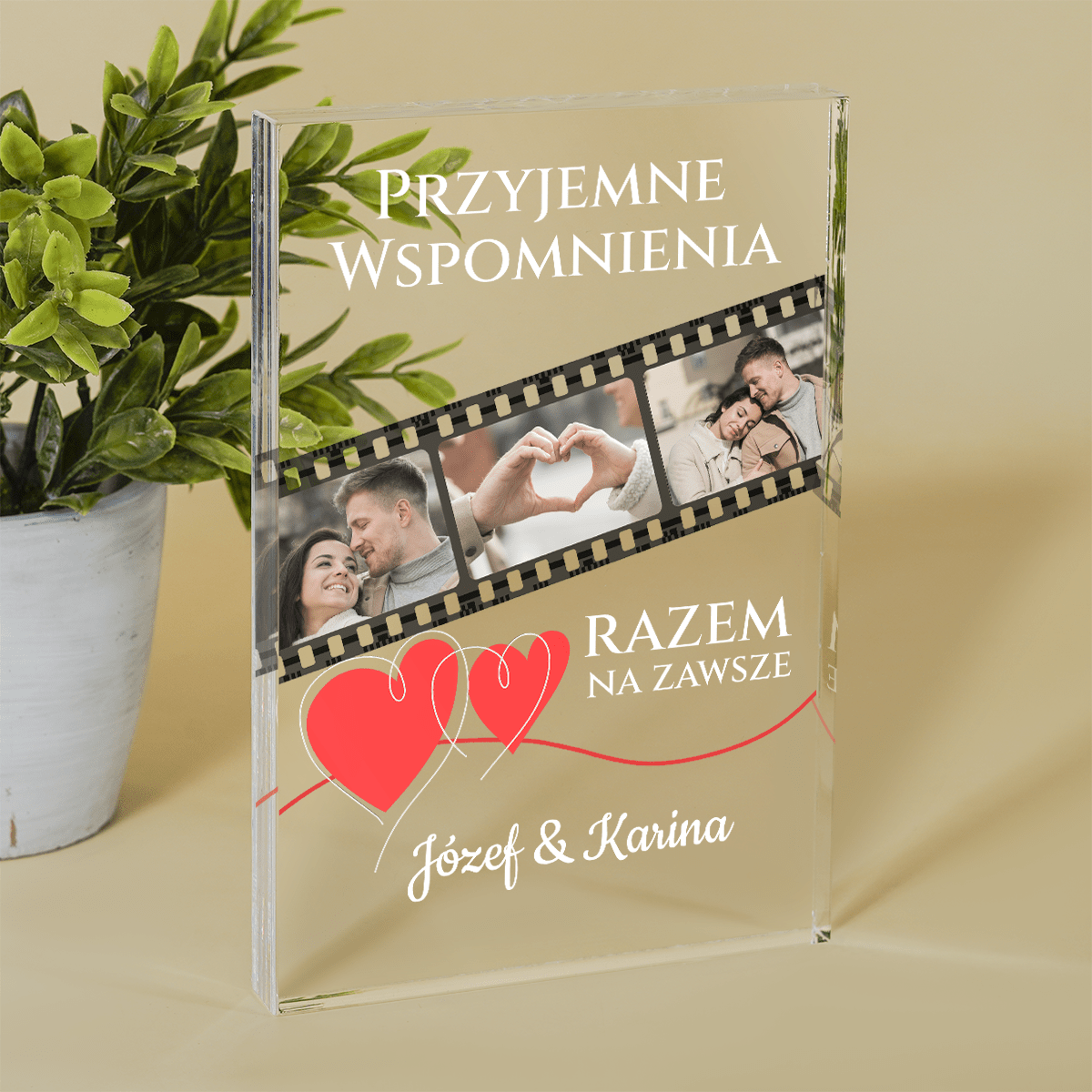 Przyjemne wspomnienia - Druk na szkle, spersonalizowany prezent dla pary - Adamell.pl