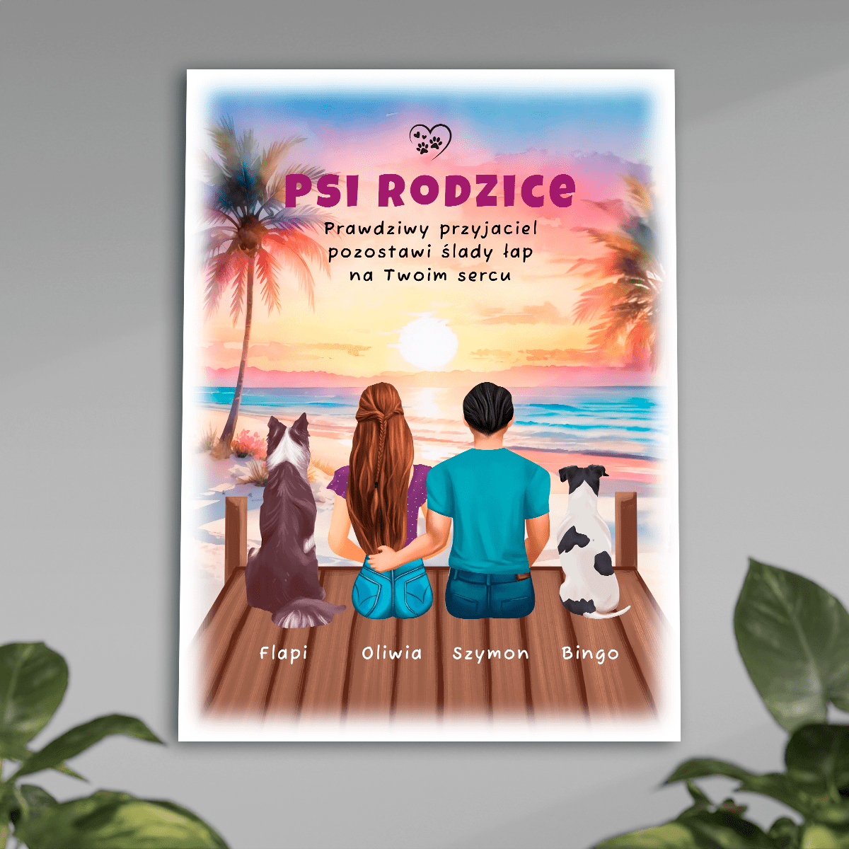 Psi rodzice - plakat, spersonalizowany prezent dla właściciela psa - Adamell.pl