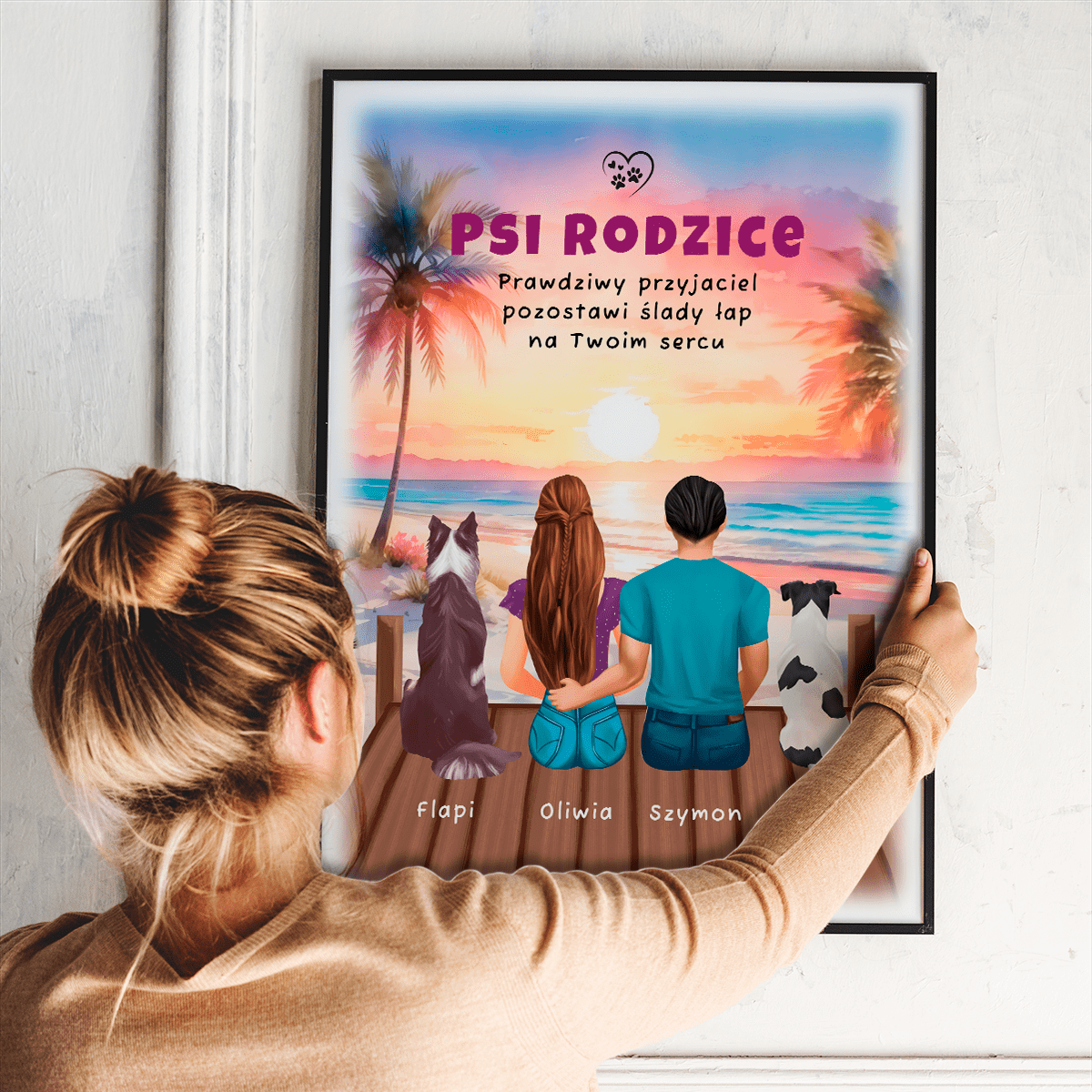 Psi rodzice - plakat, spersonalizowany prezent dla właściciela psa - Adamell.pl