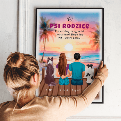Psi rodzice - plakat, spersonalizowany prezent dla właściciela psa - Adamell.pl