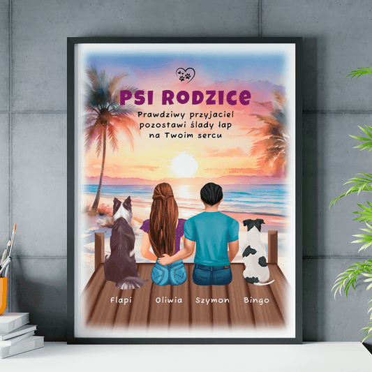 Psi rodzice - plakat, spersonalizowany prezent dla właściciela psa - Adamell.pl