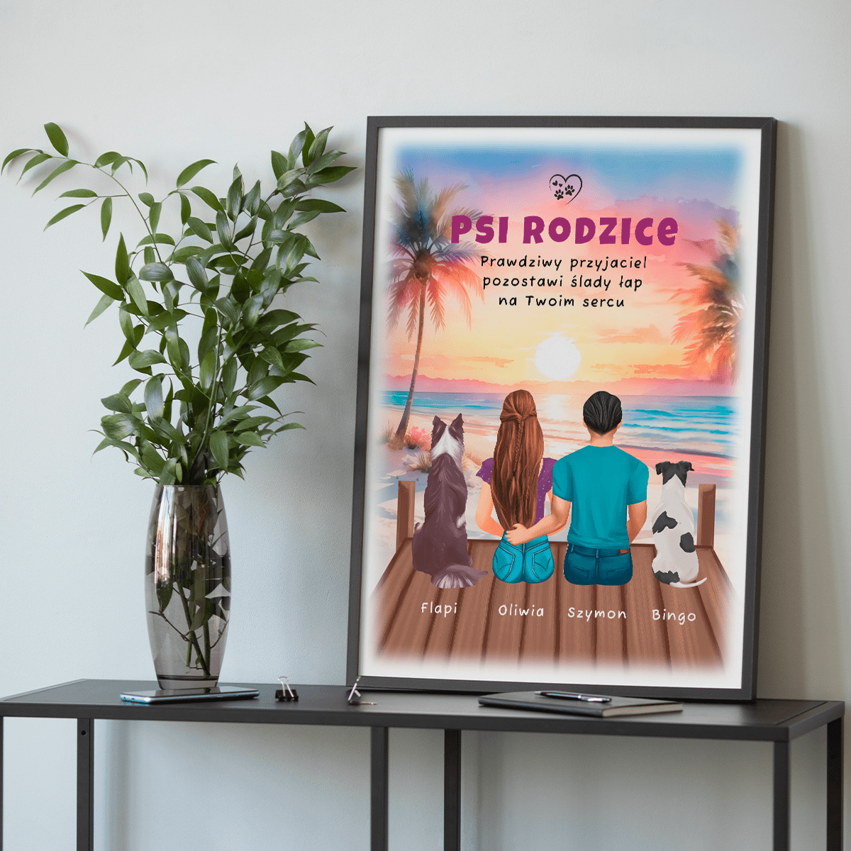 Psi rodzice - plakat, spersonalizowany prezent dla właściciela psa - Adamell.pl
