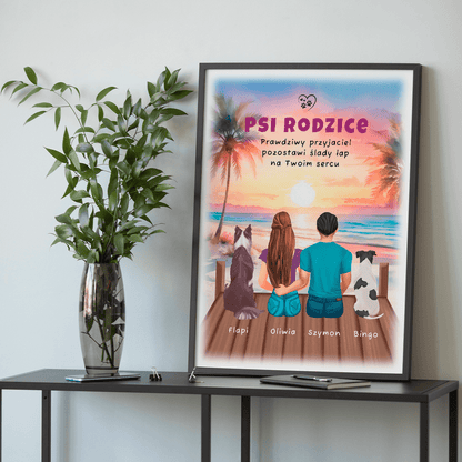 Psi rodzice - plakat, spersonalizowany prezent dla właściciela psa - Adamell.pl