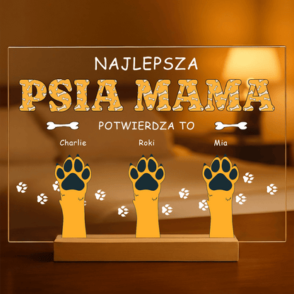 Psia mama - Druk na szkle, spersonalizowany prezent dla miłośnika psów - Adamell.pl