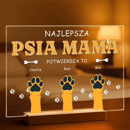 Psia mama - Druk na szkle, spersonalizowany prezent dla miłośnika psów - Adamell.pl