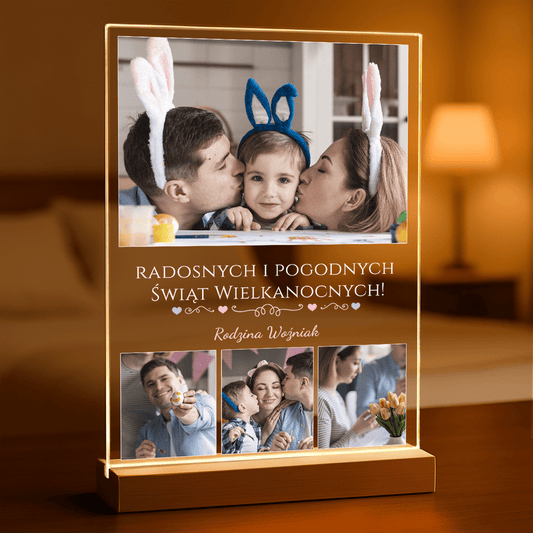 Radosna Wielkanoc - Druk na szkle, spersonalizowany prezent dla rodziców - Adamell.pl