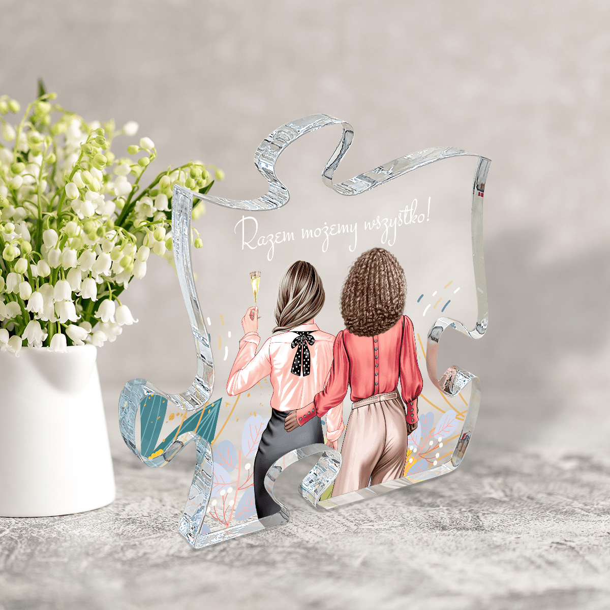 Razem możemy wszystko - Druk na szkle - puzzel, spersonalizowany prezent dla niej - Adamell.pl