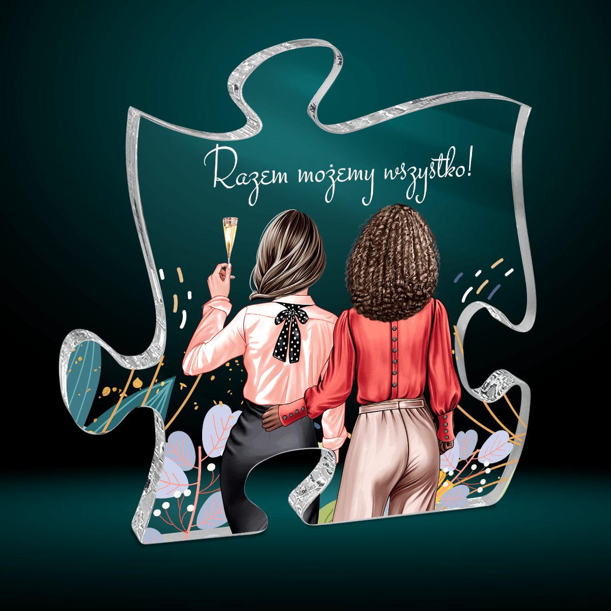 Razem możemy wszystko - Druk na szkle - puzzel, spersonalizowany prezent dla niej - Adamell.pl